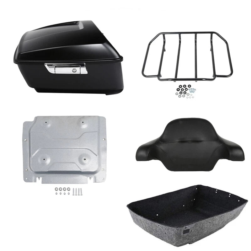 Matte King Trunk Backrest Luggage Rack Plate for Harley Touring FLHT (2014–2026)