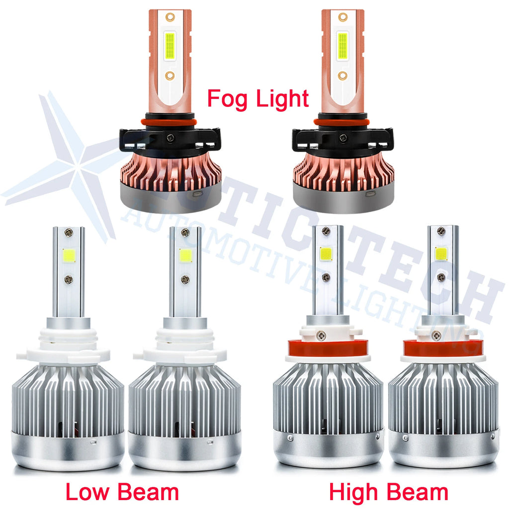 8000K LED Headlight High Low Fog Light Bulbs for Dodge Charger (2011-2014)