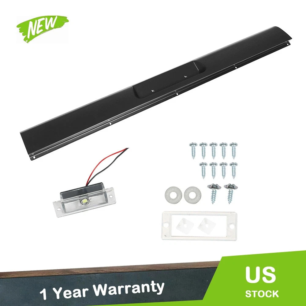 Black Rear Bumper Roll Pan for Tacoma Standard (1995–2004) w/ LED Lamp, Screws