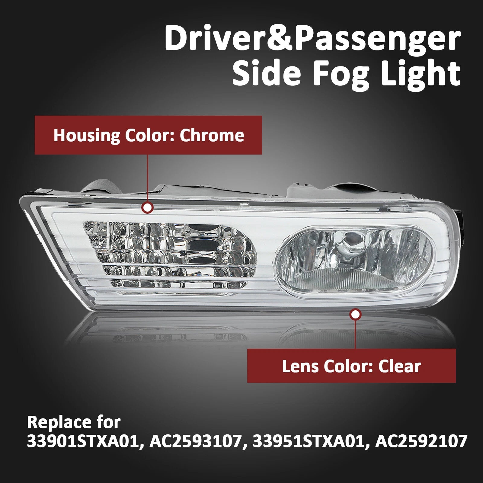 Clear Fog Lights for Acura MDX (2007–2009)