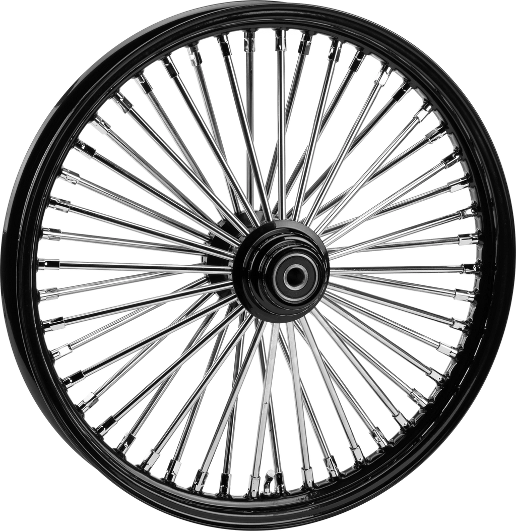26x3.5 Front Wheel for V-Twin (HardDrive) - Black Spoked, 48 Spokes