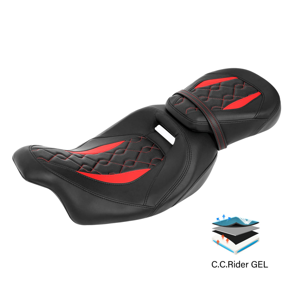 Driver Passenger Gel Seat for Harley Touring Road Electra Glide (2009–2023)