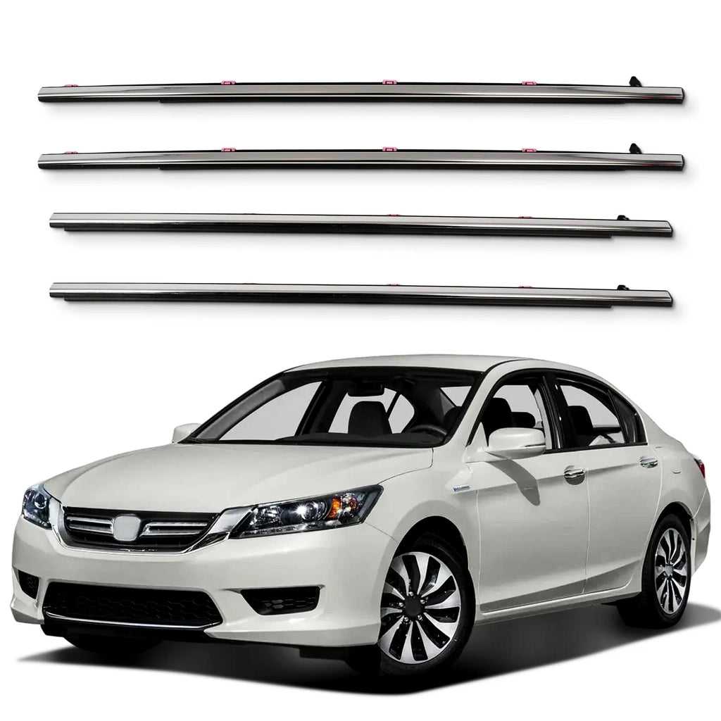 Set of 4 Outer Window Moulding Trim Weatherstrip Seal for Honda Accord