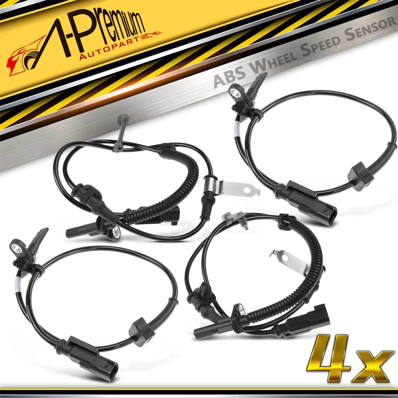 Set of 4 ABS Wheel Speed Sensors for Ford Mustang (2018–2019)