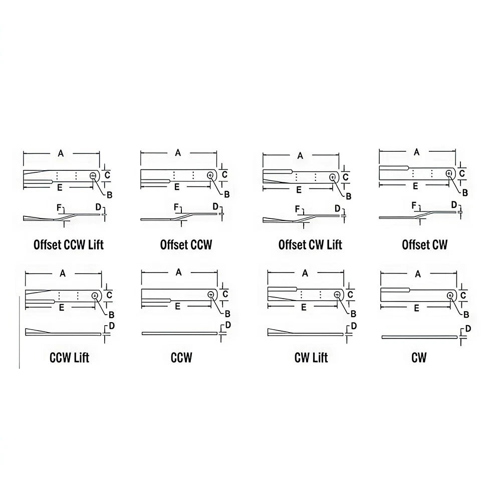 CCW Rotary Cutter Blade for 109224KK, 125201, 262BH, 462BH, WP462