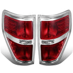 Red Tail Light Brake Reverse Lamps Pair for Ford F-150 (2009–2014)