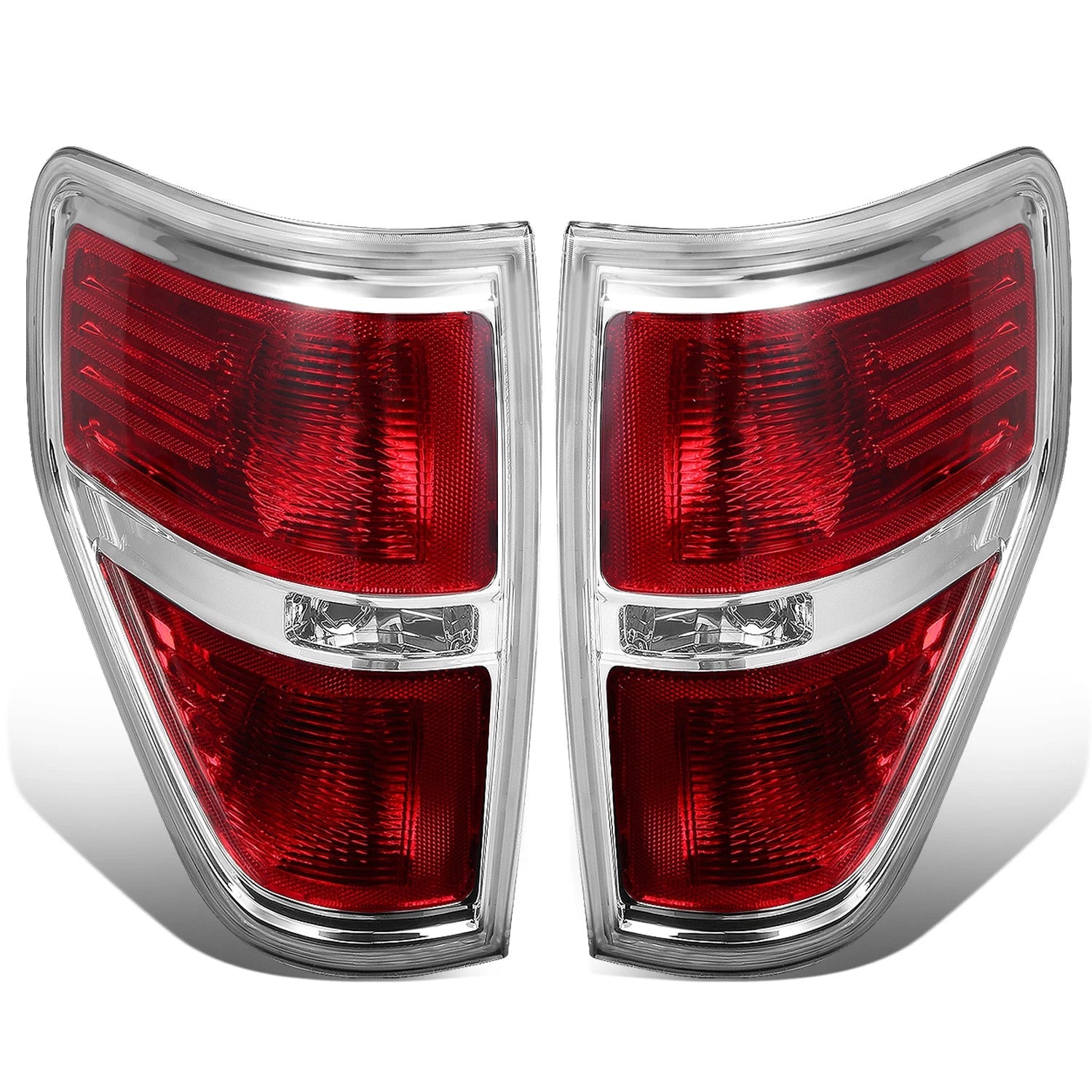 Red Tail Light Brake Reverse Lamps Pair for Ford F-150 (2009–2014)
