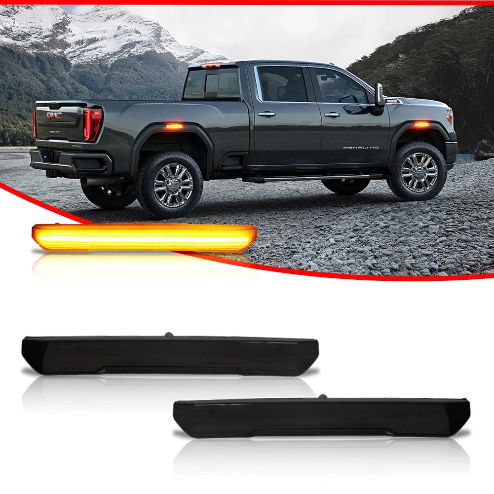 Amber LED Side Marker Light Smoke Lens for GMC Sierra 2500 3500 (2020+)