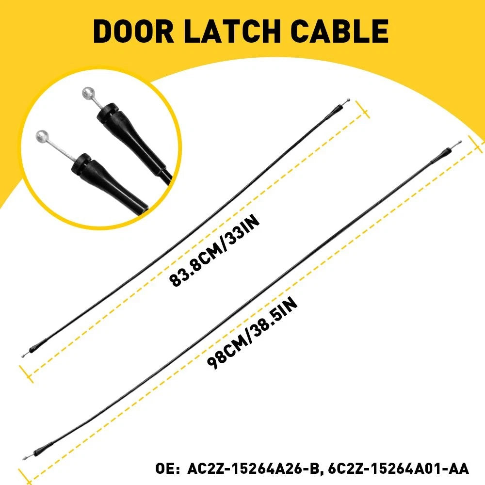 2X Rear Left Cargo Door Lock Release Cables for Ford E-150 E-250 (2004–2014)