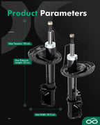 Set of 2 Rear Shocks Struts for Toyota Camry Avalon Solara (2006–2012)