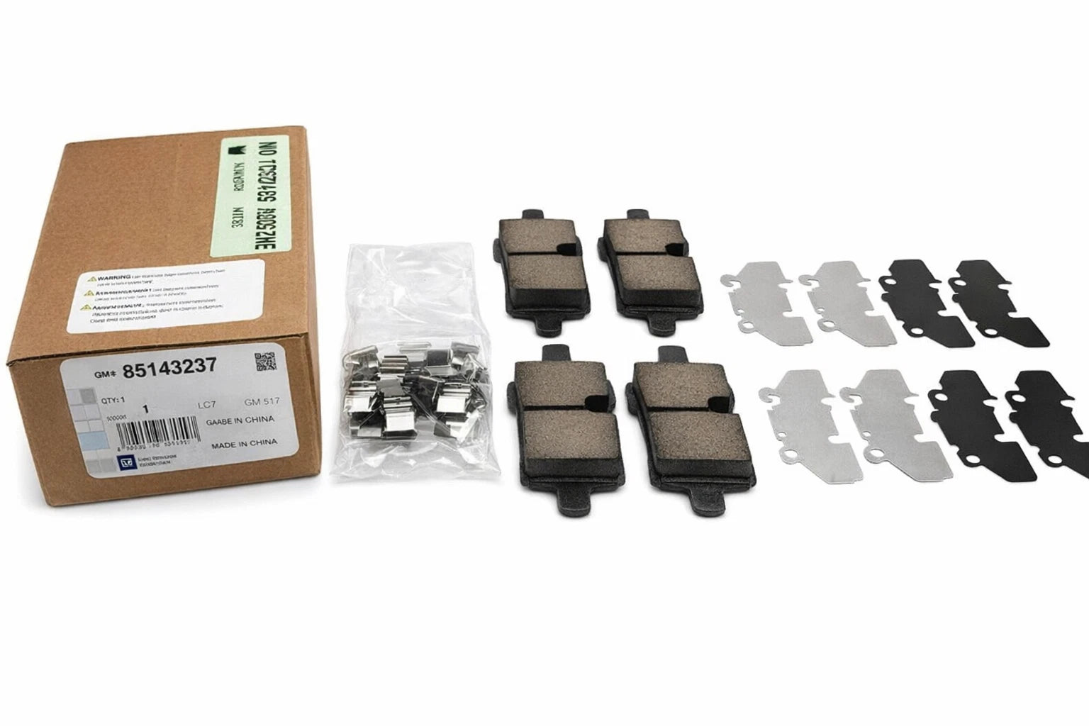 Set of 4 Rear Disc Brake Pads for Chevrolet Equinox, Malibu, GMC (OEM 85143237)