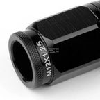 Open-End Aluminum Black Lug Nuts + Adapter M12x1.25 for