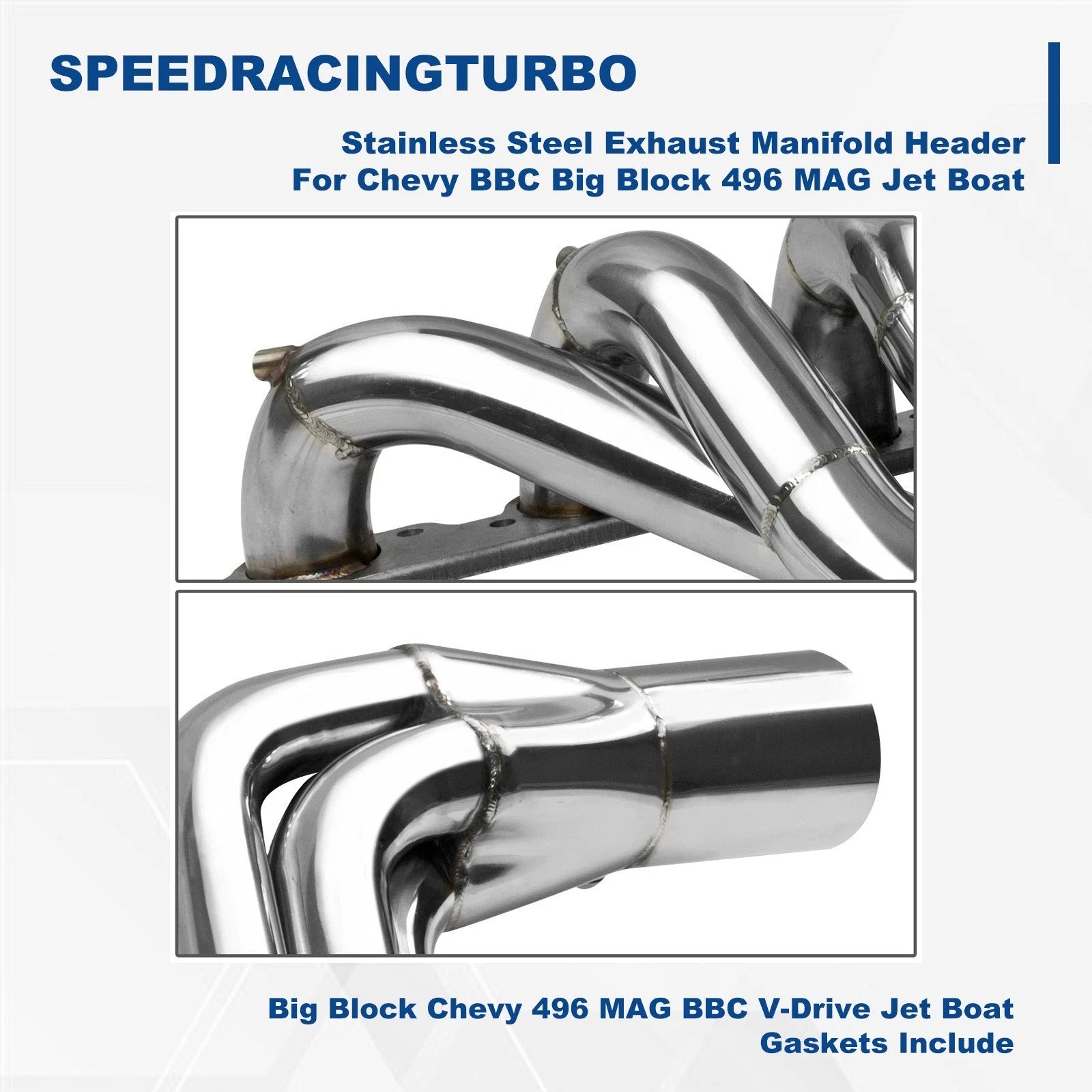 Stainless Steel Exhaust Manifold Header for Chevy BBC Big Block (1965–2000)