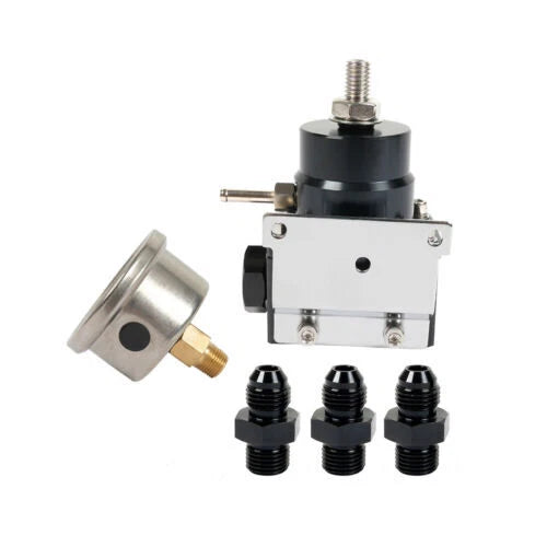 Adjustable AN6 EFI Fuel Pressure Regulator Kit with Oil Gauge