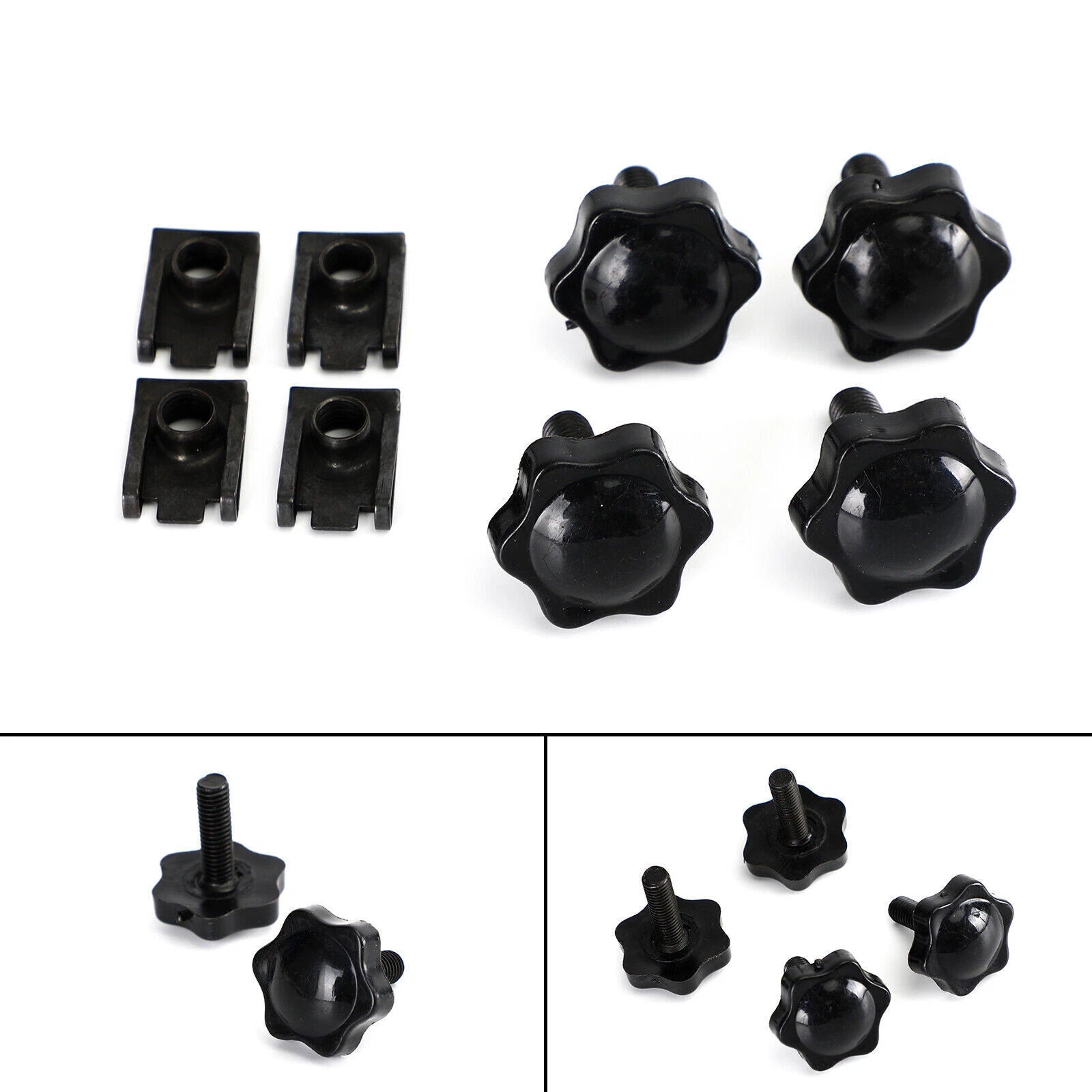 Saddlebag Lever Lock Bolts & Nuts Set Black for Glide King Touring (1996–2019)