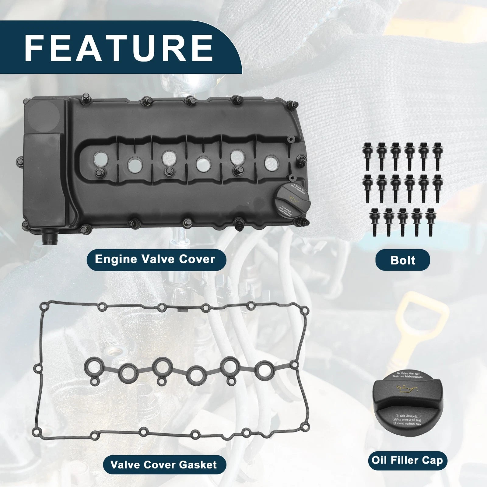 Engine Valve Cover with Gasket No. 03H103429L for Volkswagen CC (2009–2016)