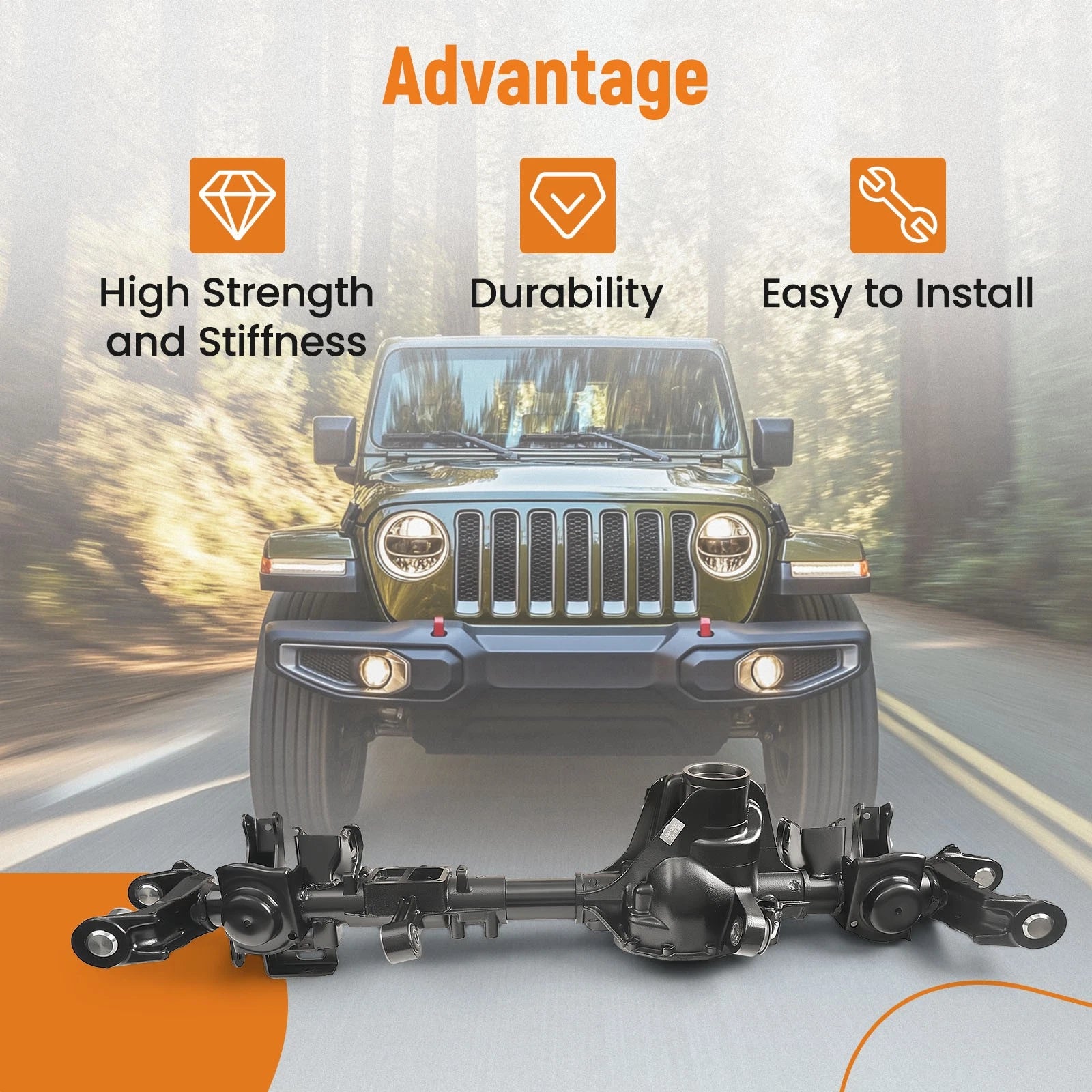 Front Axle Housing Dana 44 3.73 Ratio for Jeep Wrangler JL (2018) 68400405AA