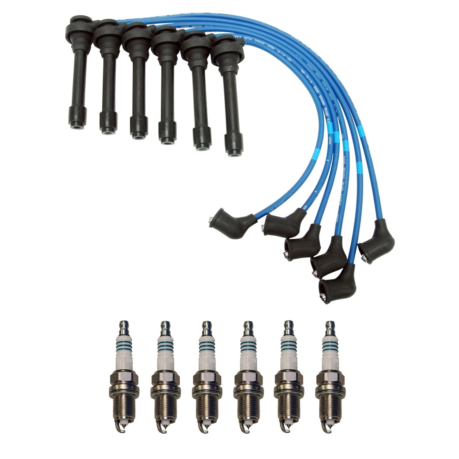 NGK 7mm Wire Set & Denso Iridium Spark Plug Kit for Avenger Sebring (1995–2000)