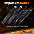 Set of 2 Front 5" & Rear 7" Drop Shocks for Chevy GMC C1500 Silverado Sierra (1988–1998)