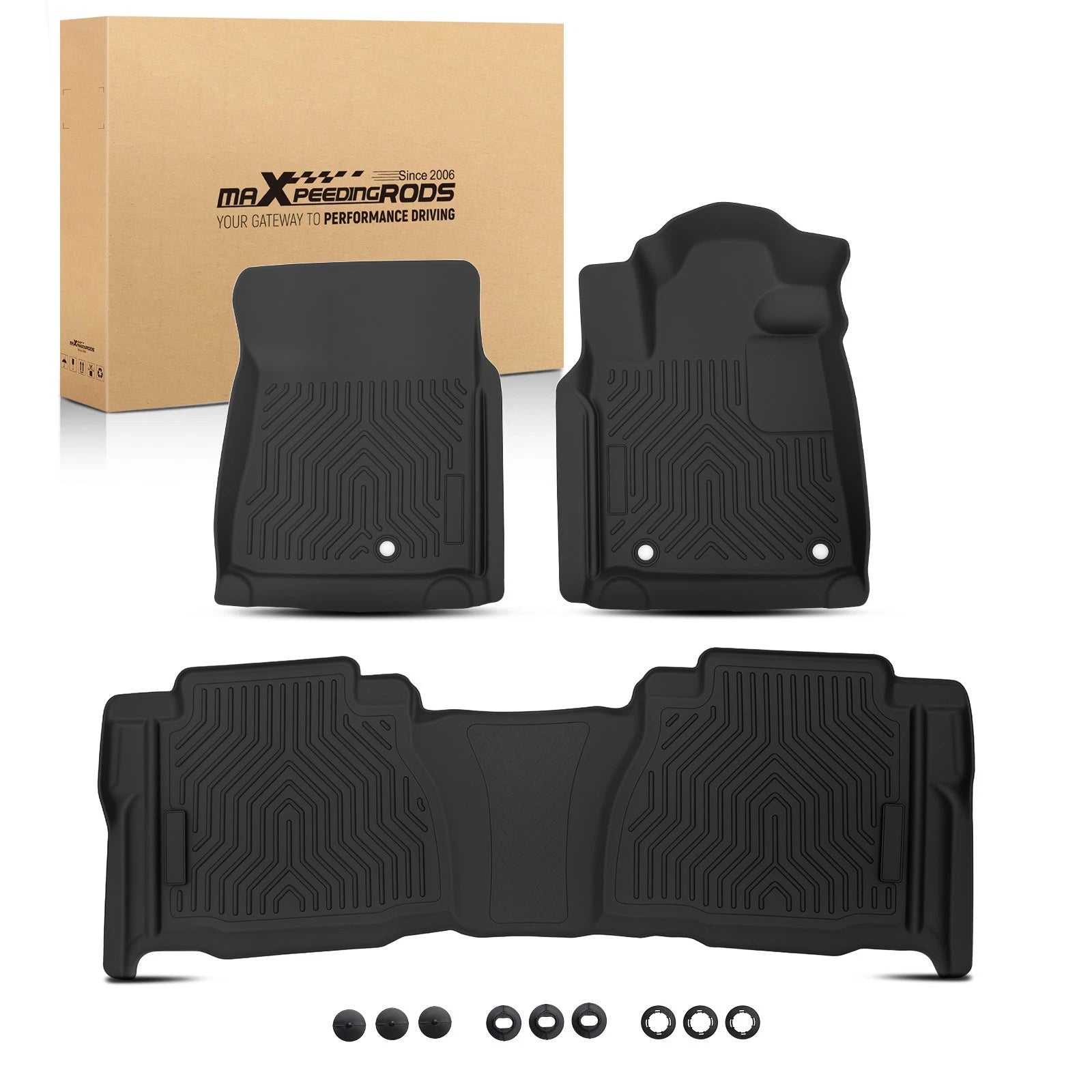 All-Weather Carpet Floor Mats for Toyota Tundra Double Cab (2007–2011) Black