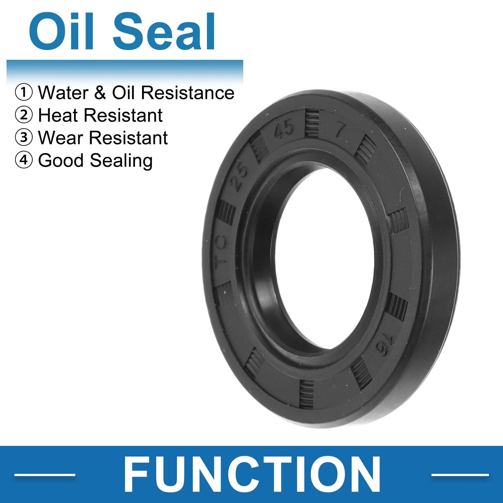 Set of 5 Oil Seal Rotary Shaft Seal Nitrile Rubber 25x45x7mm