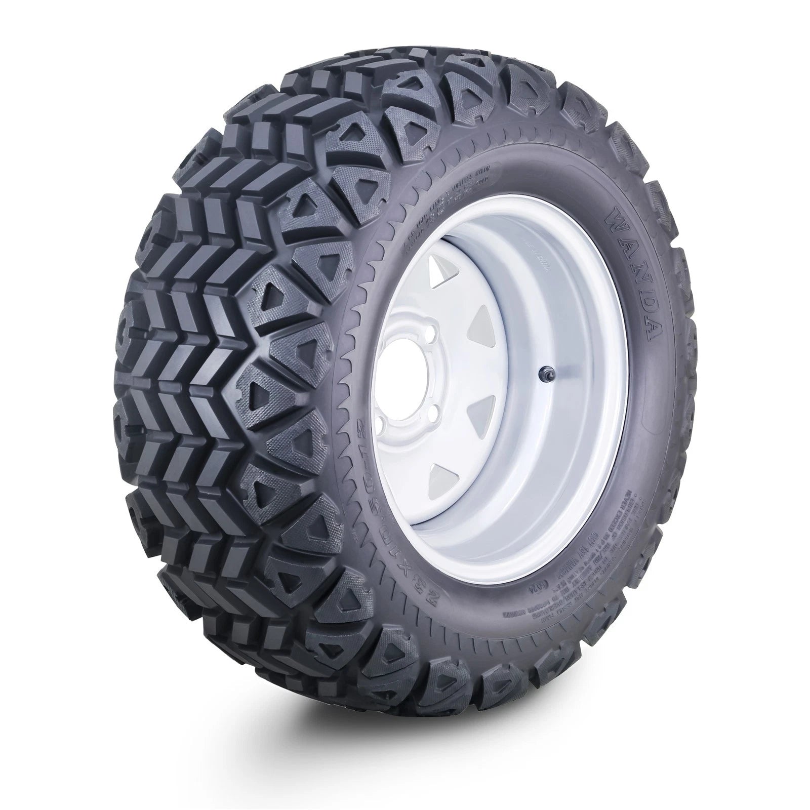 WANDA Golf Cart Tire Assembly 23X10.5-12 on 4x4" ET-25.4 Silver Wheel (14034)