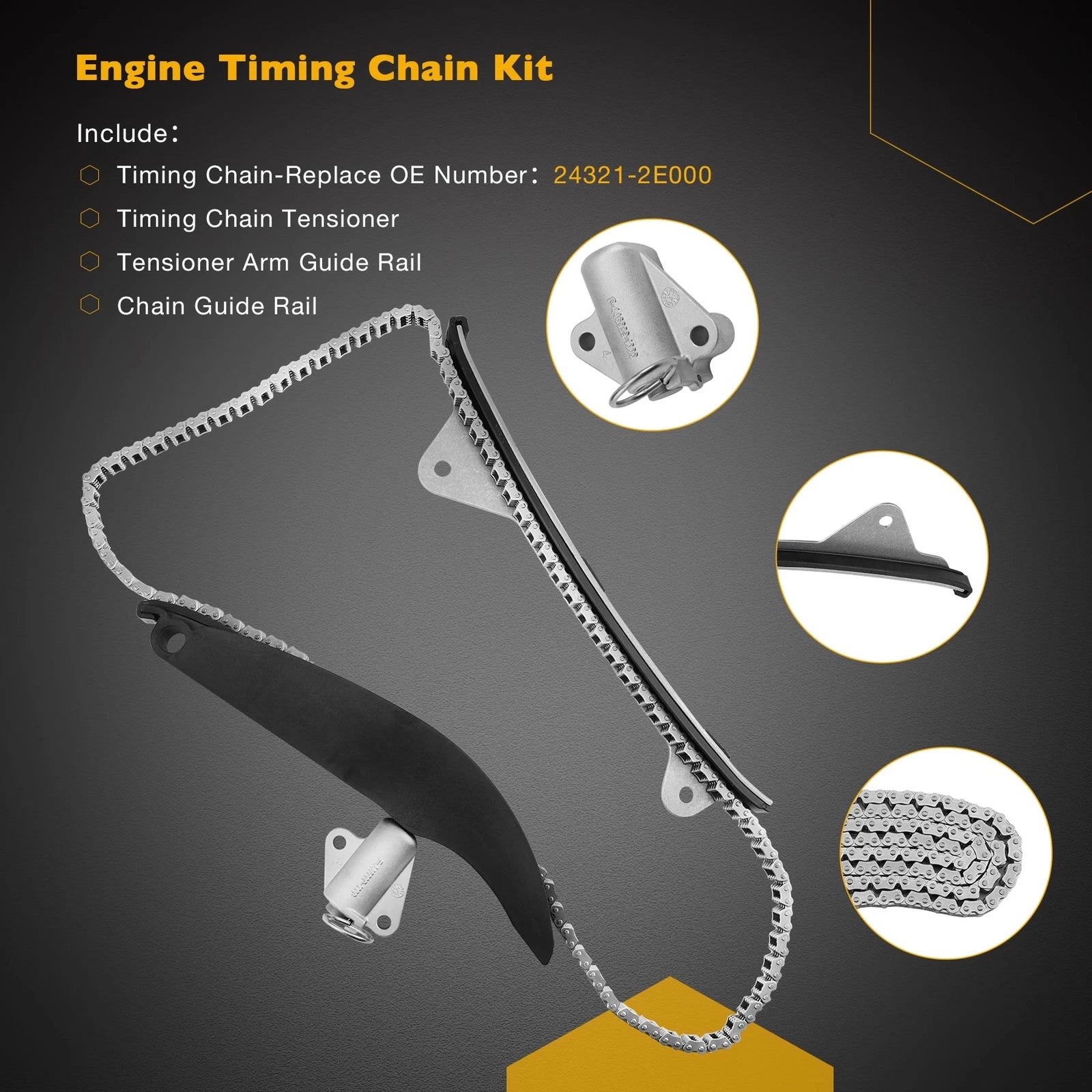 Timing Chain Kit with CVVT Gear for Hyundai Kia Soul Elantra (2011–2016)