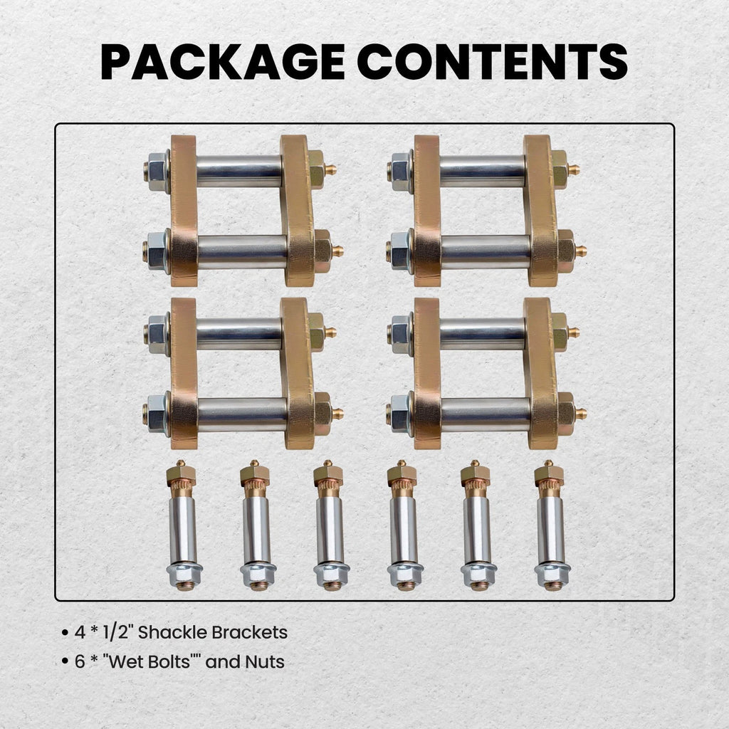 Greasable Shackle Spring Bolt Link Kit for Heavy Duty Tandem Axle Truck Trailer