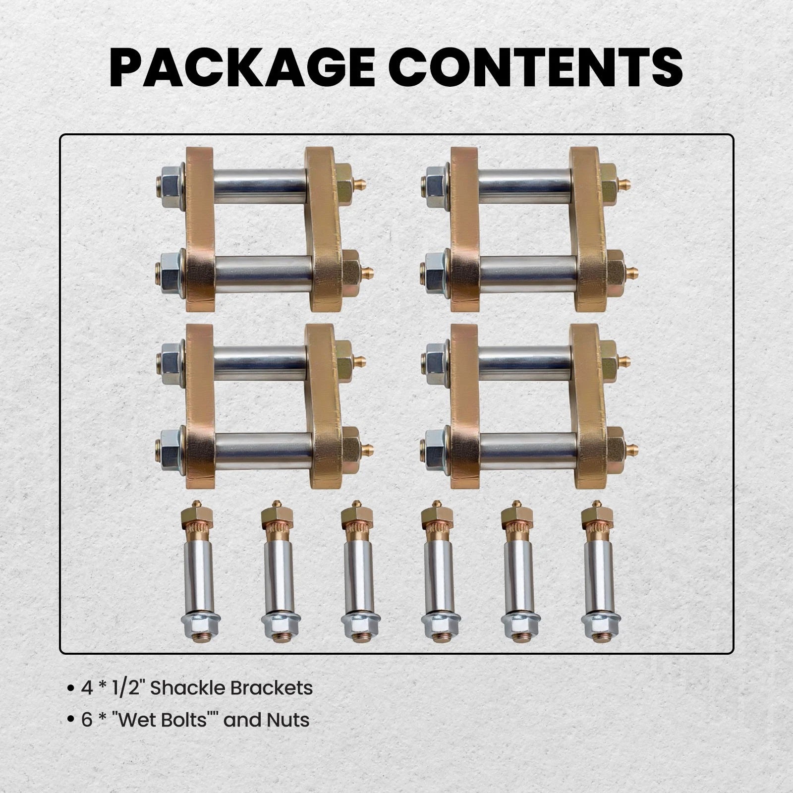 Greasable Shackle Spring Bolt Link Kit for Heavy Duty Tandem Axle Truck Trailer