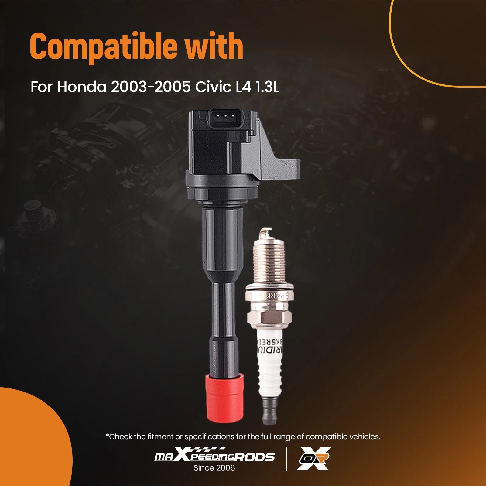 Set of 8 Ignition Coils & Spark Plugs for Honda Civic (2003-2005)