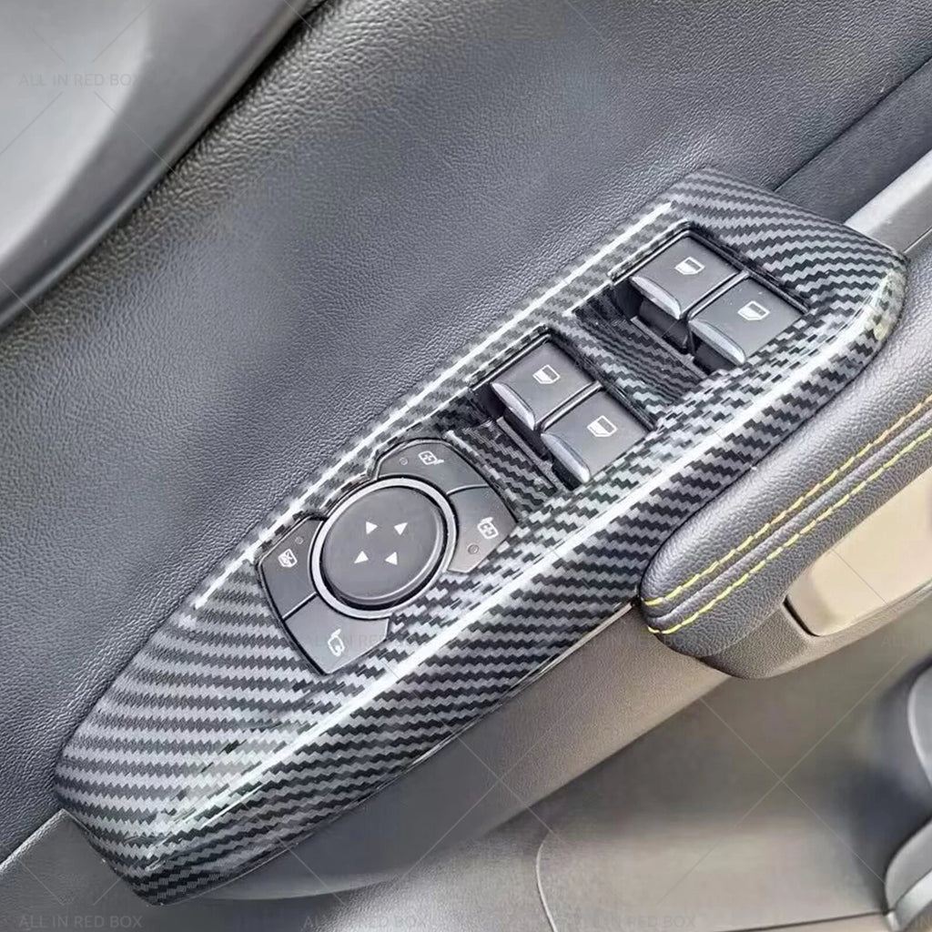 Carbon ABS Window Control Panel Switch Cover for Ford Ranger (2022–2024)