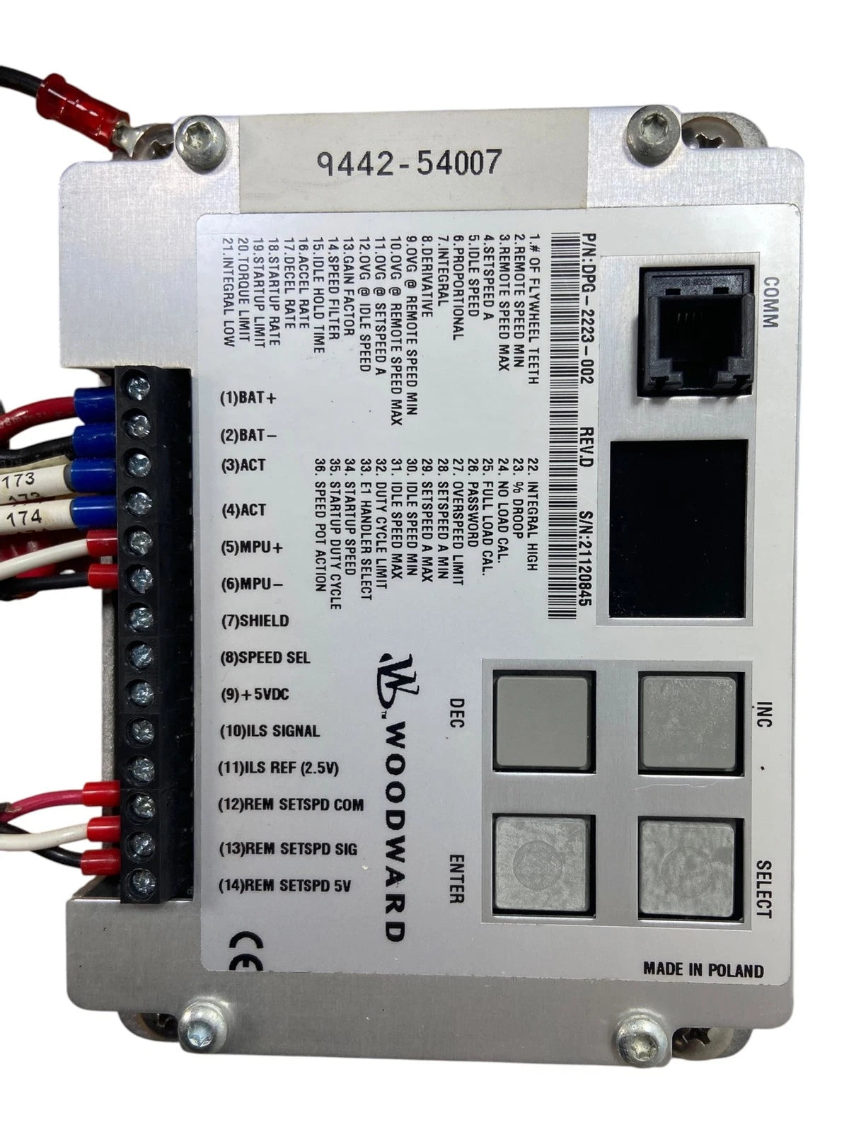Droop Speed Controller Kit 24V for Northern Lights 22-98711 / Woodward DPG-2223-002