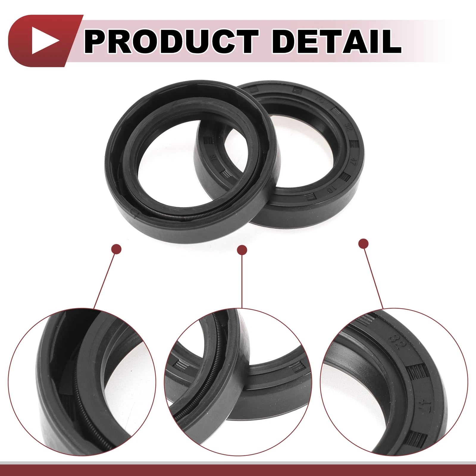 Set of 5 Rotary Shaft Oil Seals 32x47x10mm Nitrile Rubber 672668828632