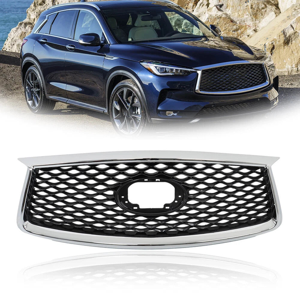 Chrome Black Front Upper Grille for Infiniti QX50 (2019â2023)