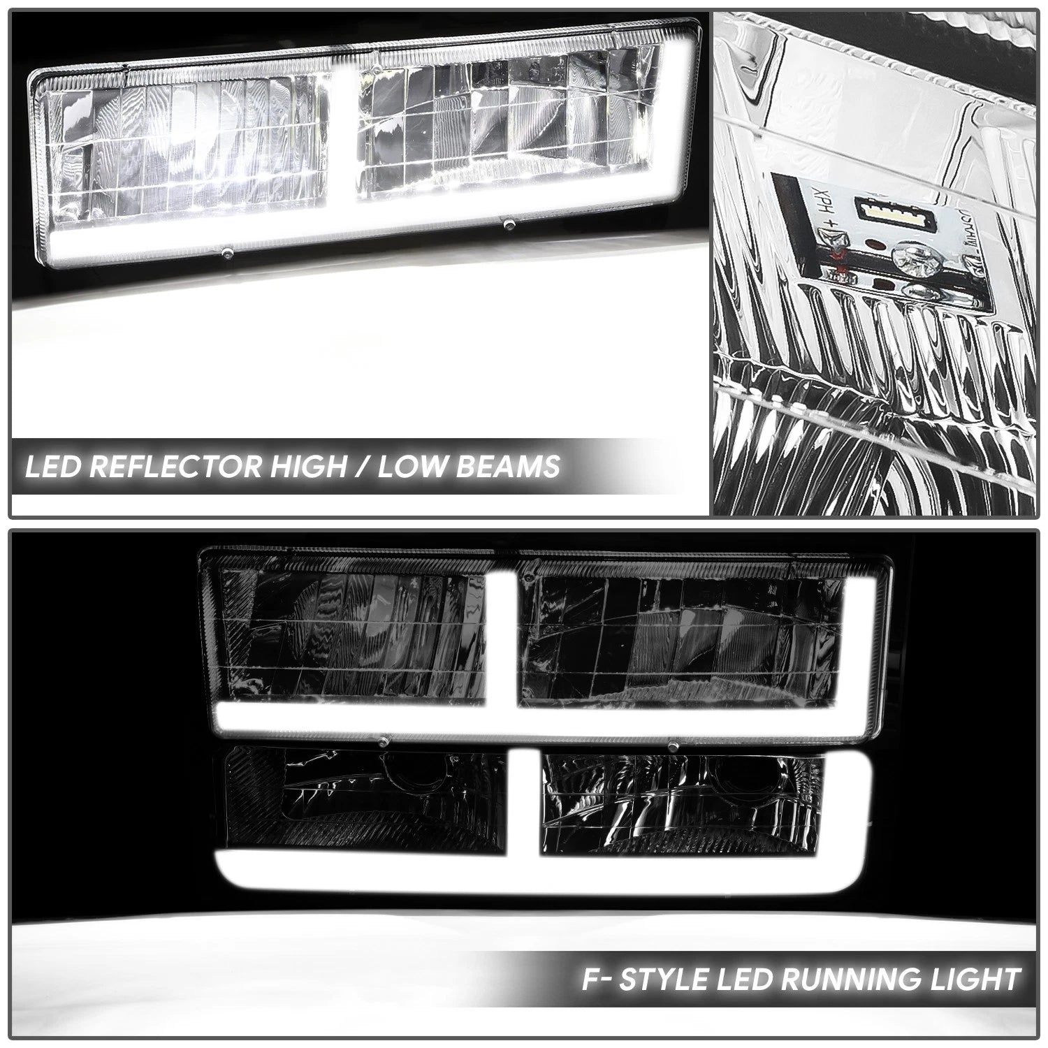 LED Headlight & Bumper Turn Signal Lamp for Chevy GMC C/K (1988–2000)