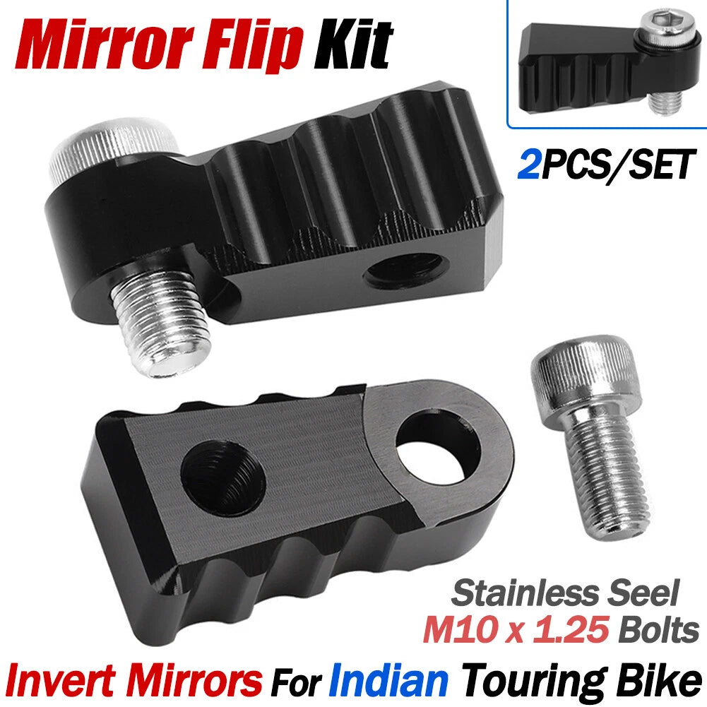 Mirror Flip Kit for Indian Motorcycle Chief, Chieftain, Challenger, Springfield (L+R)