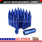 20pcs Arrow Style Blue Spiked Racing Wheel Lug Nuts M12 x 1.5mm