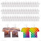 48PCS Blank MDF Football Shirt Earring Wood Double-Sided DIY