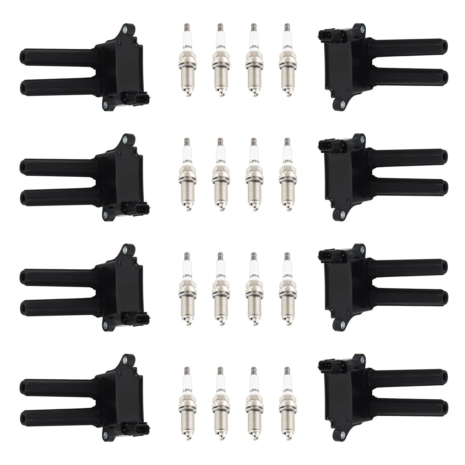 8pcs Ignition Coil & 16 Spark Plug for Chrysler Dodge Charger Ram Jeep (N/A)