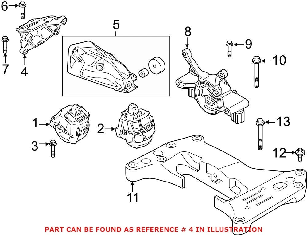 Front Right Engine Mount Bracket 22116876206 for BMW