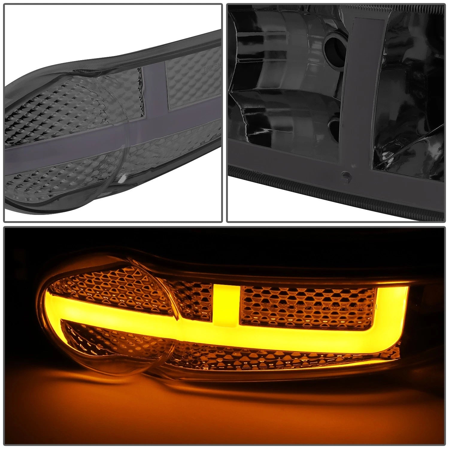 LED DRL Headlights for GMC Sierra Yukon Denali (2001–2007) - Smoked