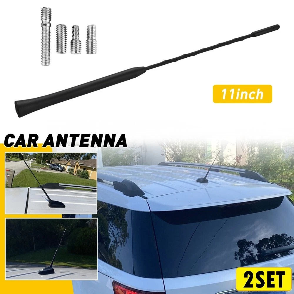 Set of 2 Antenna Mast Black Power Radio for Dodge Ram 1500 2500 3500 (2009–Present)