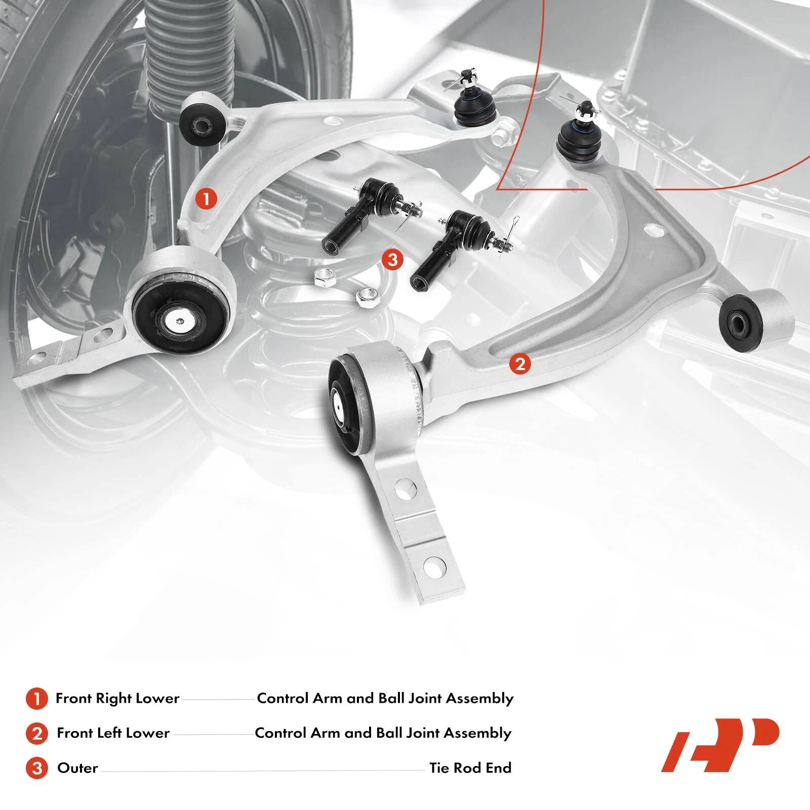 Set of 4 Front Lower Control Arms for Nissan Altima Maxima (2002–2004)