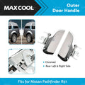 Chrome Rear Outer Door Handle LH+RH Pair for Nissan Pathfinder (2005–2012)