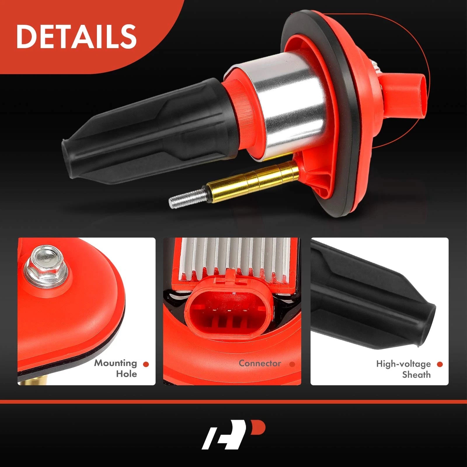 Set of 4 Red Ignition Coils for Chevy Colorado GMC Canyon (2004–2006)
