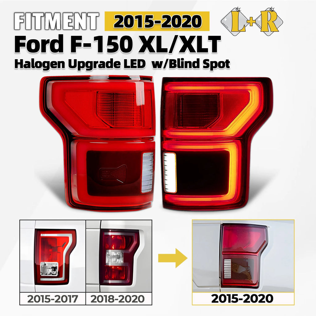Tail Light Upgrade Pair for Ford F-150 (2015–2020) Blind Spot Style