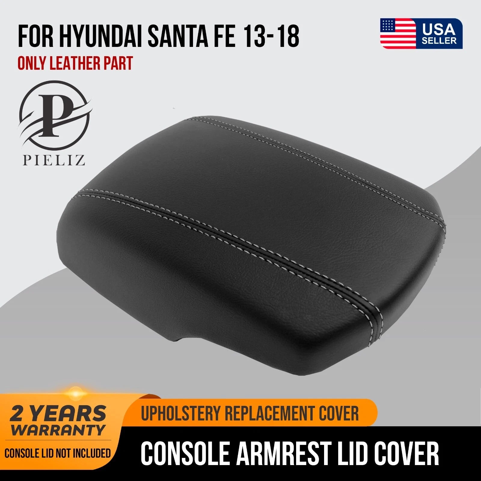 Leather Center Console Armrest Cover for Hyundai Santa Fe (2013–2018)