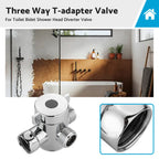 3-Way T-Adapter Valve for Toilet Bidet Shower Head (1/2 in)