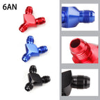 6AN Y Fuel Block Fitting Junction Coupler Adapter for AN6 (6/6/6) - Black