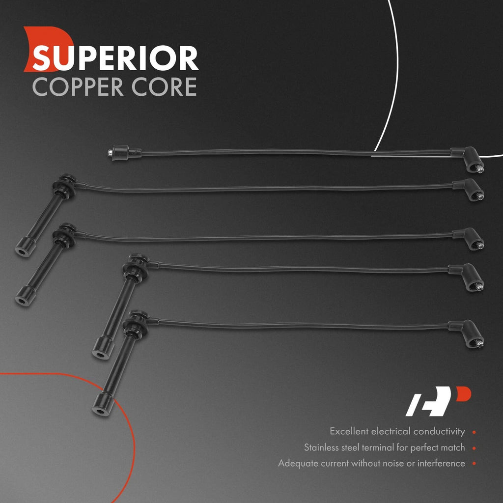 Set of 5 Spark Plug Wire Sets for Nissan 240SX L4 2.4L (1989–1998)